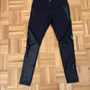 Splits59 mesh cutout and faux leather leggings